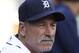 DETROIT, MI - JUNE 4: Third base coach Tom Brookens peers from the dugout before the game against the Tampa Bay Rays at Comerica Park on June 4, 2013 in Detroit, Michigan. (Photo by Duane Burleson/Getty Images)