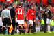 MANCHESTER, ENGLAND - OCTOBER 19: David Moyes the Manchester United manager speaks with Adnan Januzaj and Wayne Rooney of Manchester United during the Barclays Premier League match between Manchester United and Southampton at Old Trafford on October 19,