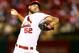 ST LOUIS, MO - OCTOBER 18: Michael Wacha #52 of the St. Louis Cardinals pitches in the sixth inning against the Los Angeles Dodgers in Game Six of the National League Championship Series at Busch Stadium on October 18, 2013 in St Louis, Missouri. (Photo