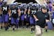 Oct 12, 2013; Fort Worth, TX, USA; TCU Horned Frogs coach Gary Patterson leads players onto the field before the game against the Kansas Jayhawks at Amon G. Carter Stadium. Mandatory Credit: Kirby Lee-USA TODAY Sports