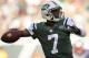 EAST RUTHERFORD, NJ - OCTOBER 20: Geno Smith #7 of the New York Jets throws a pass during the second half against the New England Patriots at MetLife Stadium on October 20, 2013 in East Rutherford, New Jersey. The Jets defeat the Patriots 30-27 in overti