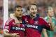 Oct 4, 2013; Washington, DC, USA; Chicago Fire forward Quincy Amarikwa (left) celebrates with Chicago Fire forward Mike Magee (right) after scoring a goal against the D.C. United during the second half at Robert F. Kennedy Memorial. Mandatory Credit: Paul