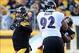 Oct 20, 2013; Pittsburgh, PA, USA; Pittsburgh Steelers quarterback Ben Roethlisberger (7) throws a pass under pressure from Baltimore Ravens nose tackle Haloti Ngata (92) during the first quarter at Heinz Field. Mandatory Credit: Jason Bridge-USA TODAY Sp