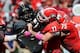 Oct 12, 2013; Athens, GA, USA; Missouri Tigers defensive lineman Markus Golden (33) hits Georgia Bulldogs quarterback Aaron Murray (11) as he releases the ball during the second half at Sanford Stadium. Missouri defeated Georgia 41-26. Mandatory Credit: D