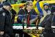 Oct 20, 2013; Green Bay, WI, USA; Green Bay Packers tight end Jermichael Finley (88) is taken off the field on a stretcher during the game against the Cleveland Browns at Lambeau Field. Mandatory Credit: Benny Sieu-USA TODAY Sports