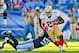 Oct 20, 2013; Nashville, TN, USA; San Francisco 49ers running back Frank Gore (21) rushes against Tennessee Titans outside linebacker Akeem Ayers (56) during the first half at LP Field. Mandatory Credit: Jim Brown-USA TODAY Sports