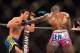 Aug 3, 2013; Rio De Janeiro, Brazil; Phil Davis (pink shorts) fights against Lyoto Machida (blue shorts) during UFC 163 at HSBC Arena. Mandatory Credit: Jason Silva-USA TODAY Sports