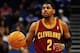 Oct 11, 2013; Orlando, FL, USA; Cleveland Cavaliers point guard Kyrie Irving (2) dribbles up the court against the Orlando Magic at Amway Center. Mandatory Credit: David Manning-USA TODAY Sports
