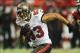 Oct 20, 2013; Atlanta, GA, USA; Tampa Bay Buccaneers wide receiver Vincent Jackson (83) runs after a catch in the second half against the Atlanta Falcons at the Georgia Dome. The Falcons won 31-23. Mandatory Credit: Daniel Shirey-USA TODAY Sports