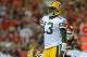 Aug 29, 2013; Kansas City, MO, USA; Green Bay Packers quarterback Vince Young (13) looks to the sidelines during the second half of the game against the Kansas City Chiefs at Arrowhead Stadium. The Chiefs won 30-8. Mandatory Credit: Denny Medley-USA TODAY