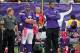 Oct 13, 2013; Minneapolis, MN, USA; Minnesota Vikings quarterback Christian Ponder (7) and quarterback Josh Freeman (12) look on from the sidelines during the third quarter against the Carolina Panthers at Mall of America Field at H.H.H. Metrodome. Mandat