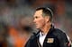 Sep 16, 2013; Cincinnati, OH, USA; Cincinnati Bengals defensive coordinator Mike Zimmer prior to the game against the Pittsburgh Steelers at Paul Brown Stadium. Mandatory Credit: Andrew Weber-USA TODAY Sports