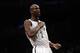 Oct 12, 2013; Brooklyn, NY, USA; Brooklyn Nets power forward Kevin Garnett (2) pumps up fans during the first half of the preseason game against the Detroit Pistons at Barclays Center. Mandatory Credit: Joe Camporeale-USA TODAY Sports