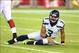 Oct 17, 2013; Phoenix, AZ, USA; Seattle Seahawks quarterback Russell Wilson (3) against the Arizona Cardinals at University of Phoenix Stadium. Mandatory Credit: Mark J. Rebilas-USA TODAY Sports