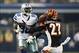 Aug 24, 2013; Arlington, TX, USA; Cincinnati Bengals cornerback Dre Kirkpatrick (27) defends against Dallas Cowboys wide receiver Dez Bryant (88) in the first quarter of the game at AT&T Stadium. Mandatory Credit: Tim Heitman-USA TODAY Sports