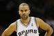 Oct 13, 2013; San Antonio, TX, USA; San Antonio Spurs guard Tony Parker (9) reacts while playing against the Phoenix Suns at AT&T Center. Mandatory Credit: Soobum Im-USA TODAY Sports