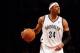 Oct 17, 2013; Brooklyn, NY, USA; Brooklyn Nets small forward Paul Pierce (34) advances the ball during the third quarter against the Miami Heat at Barclays Center. Brooklyn won 86-62. Mandatory Credit: Anthony Gruppuso-USA TODAY Sports