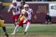 Oct 26, 2013; Minneapolis, MN, USA; Nebraska Cornhuskers quarterback Taylor Martinez (3) scrambles out of the pocket in the second quarter against the Minnesota Golden Gophers at TCF Bank Stadium. Mandatory Credit: Jesse Johnson-USA TODAY Sports