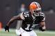 Aug 15, 2013; Cleveland, OH, USA; Cleveland Browns wide receiver Davone Bess (15) against the Detroit Lions at FirstEnergy Field. Mandatory Credit: Ron Schwane-USA TODAY Sports