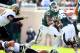 Oct 19, 2013; East Lansing, MI, USA; Michigan State Spartans running back Jeremy Langford (33) runs the ball against the Purdue Boilermakers during the 2nd half at Spartan Stadium. MSU won 14-0. Mandatory Credit: Mike Carter-USA TODAY Sports