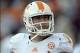 Oct 26, 2013; Tuscaloosa, AL, USA; Tennessee Volunteers quarterback Justin Worley (14) looks on from the sidelines after being taken out of the game against the Alabama Crimson Tide at Bryant-Denny Stadium. Mandatory Credit: John David Mercer-USA TODAY Sp