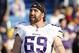 Aug 16, 2013; Orchard Park, NY, USA; Minnesota Vikings defensive end Jared Allen (69) before the game against the Buffalo Bills at Ralph Wilson Stadium. Mandatory Credit: Kevin Hoffman-USA TODAY Sports