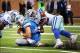 Oct 27, 2013; Detroit, MI, USA; Detroit Lions quarterback Matthew Stafford (9) slides near the goal line during 2nd half of a game at Ford Field. Lions won 31-30. Mandatory Credit: Mike Carter-USA TODAY Sports