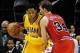 Oct 5, 2013; Indianapolis, IN, USA; Indiana Pacers small forward Danny Granger (33) looks to pass the ball while being defended by Chicago Bulls shooting guard Mike Dunleavy (34) at Bankers life Fieldhouse. Mandatory Credit: Marc Lebryk-USA TODAY Sports
