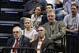 Donnie Walsh (bottom left), Kevin Pritchard (right) and Larry Bird watch the Pacers play during the 2013 preseason.