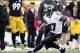Oct 20, 2013; Pittsburgh, PA, USA; Baltimore Ravens running back Ray Rice (27) rushes the football against the Pittsburgh Steelers during the second quarter at Heinz Field. Mandatory Credit: Charles LeClaire-USA TODAY Sports