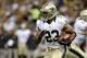 Sep 8, 2013; New Orleans, LA, USA; New Orleans Saints running back Pierre Thomas (23) against the Atlanta Falcons during the first half of a game at the Mercedes-Benz Superdome. Mandatory Credit: Derick E. Hingle-USA TODAY Sports