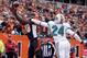 Oct 7, 2012; Cincinnati, OH, USA; Cincinnati Bengals wide receiver A.J. Green (18) pulls in a touchdown pass against Miami Dolphins cornerback Sean Smith (24) during the second half at Paul Brown Stadium. The Dolphins won 17-13. Mandatory Credit: David Ko