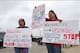 Oct 13, 2013; Arlington, TX, USA; Diana Parton (left) and Yolonda Bluehorse protest outside AT&T Stadium prior to the game with the Dallas Cowboys playing against the Washington Redskins at AT&T Stadium. Mandatory Credit: Matthew Emmons-USA TODAY Sports