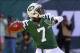 Oct 20, 2013; East Rutherford, NJ, USA; New York Jets quarterback Geno Smith (7) throws a pass during the first half of their game against the New England Patriots at MetLife Stadium. Mandatory Credit: Ed Mulholland-USA TODAY Sports