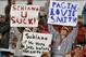 Tampa Bay Buccaneers fans show signs of disapproval.