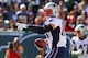 Oct 20, 2013; East Rutherford, NJ, USA; New England Patriots tight end Rob Gronkowski (87) celebrates a catch during the first half of their game against the New York Jets at MetLife Stadium. Mandatory Credit: Ed Mulholland-USA TODAY Sports