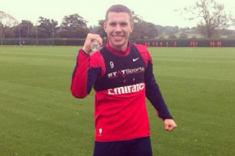 Podolski Posts Instagram Pic of Training Return