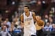 Oct 14, 2013; Philadelphia, PA, USA; Philadelphia 76ers guard Michael Carter-Williams (1) brings the ball up court during the second quarter against the Brooklyn Nets at Wells Fargo Center. The Nets defeated the Sixers 127-97. Mandatory Credit: Howard Smi