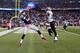 FOXBORO, MA - OCTOBER 13: Wide receiver Kenbrell Thompkins #85 of the New England Patriots catches the game winning touchdown in front of cornerback Jabari Greer #33 of the New Orleans Saints in the closing seconds of the Patriots 30-27 win at Gillette S