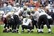 Oct 6, 2013; Chicago, IL, USA; New Orleans Saints quarterback Drew Brees (9) in the huddle during the second half against the Chicago Bears at Soldier Field. The Saints beat the Bears 26-18. Mandatory Credit: Rob Grabowski-USA TODAY Sports