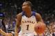 Oct 29, 2013; Lawrence, KS, USA; Kansas Jayhawks guard Wayne Selden, Jr. (1) brings the ball downcourt during the first half of the game against the Pittsburg State Gorillas at Allen Fieldhouse. Mandatory Credit: Denny Medley-USA TODAY Sports