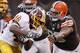 CLEVELAND, OH - DECEMBER 16: Running back Alfred Morris #46 of the Washington Redskins runs the ball by defensive lineman John Hughes #93 of the Cleveland Browns at Cleveland Browns Stadium on December 16, 2012 in Cleveland, Ohio. (Photo by Matt Sulliva
