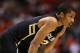 LAS VEGAS, NV - MARCH 14: Spencer Dinwiddie #25 of the Colorado Buffaloes looks on against the Arizona Wildcats during the quarterfinals of the Pac 12 Basketball Tournament at the MGM Grand Garden Arena on March 14, 2013 in Las Vegas, Nevada. (Photo by