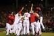 BOSTON, MA - OCTOBER 30: The Boston Red Sox celebrate after defeating the St. Louis Cardinals in Game Six of the 2013 World Series at Fenway Park on October 30, 2013 in Boston, Massachusetts. The Boston Red Sox defeated the St. Louis Cardinals 6-1. (Pho
