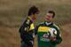 Dunga (right) implemeted a more defensive mind set in the national team