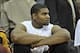 Oct 30, 2013; Cleveland, OH, USA; Cleveland Cavaliers center Andrew Bynum sits on the bench in first quarter against the Brooklyn Nets at Quicken Loans Arena. Mandatory Credit: David Richard-USA TODAY Sports