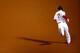 Stephen Drew rounds first base after hitting a home run in Game 6 of the World Series.