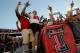 FORT WORTH, TX - OCTOBER 20: Cameron Wright #89 of the Texas Tech Red Raiders celebrates with fans after the Texas Tech Red Raiders beat the TCU Horned Frogs 56-53 at Amon G. Carter Stadium on October 20, 2012 in Fort Worth, Texas. (Photo by Tom Penning