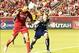 Jun 26, 2013; Salt Lake City, UT, USA; Real Salt Lake forward Alvaro Saborio (15) scores a goal during the second half of a U.S. Open Cup match against the Carolina Railhawks at Rio Tinto Stadium. Real Salt Lake won 3-0. Mandatory Credit: Russ Isabella-US
