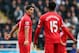 NEWCASTLE UPON TYNE, ENGLAND - OCTOBER 19: Luis Suarez and Daniel Sturridge of Liverpool together during the Barclays Premier League match between Newcastle United and Liverpool at St James' Park on October 19, 2013 in Newcastle upon Tyne, England. (Pho